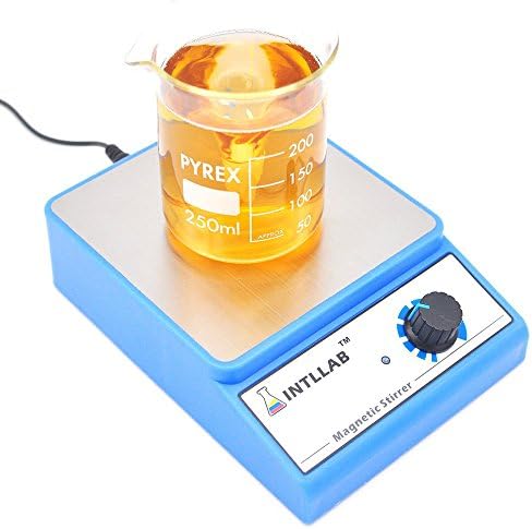 INTLLAB Magnetic Stirrer Stainless Steel Magnetic Mixer with stir bar (No Heating) Max Stirring Capacity: 3000ml