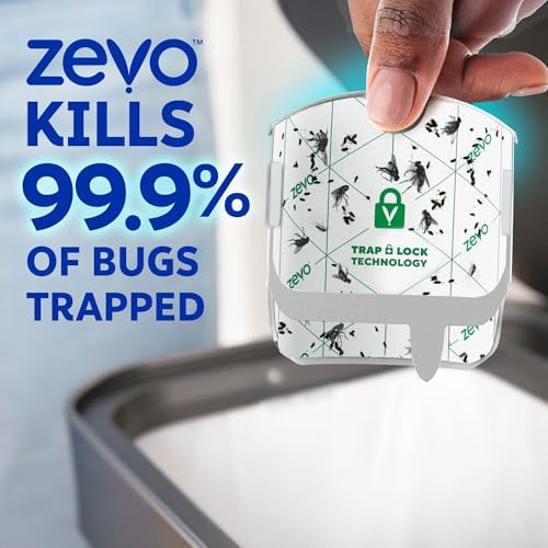 Zevo Compact Flying Insect Trap for Gnats & Fruit Flies, 1 Base & 3 Refills