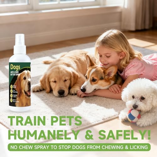 2 Bottles, Bitter Dog No Chew Spray, Bitter Dog Training Aid for Furniture & Carpet, Puppy Corrector & Behavior Spray for Dogs & Puppies, Discourage Peeing, Biting, Chewing & Licking Injuries