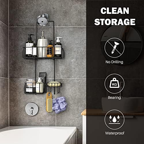 Epicano Shower Caddy Hanging,Large Capacity Shower Organizer,Black