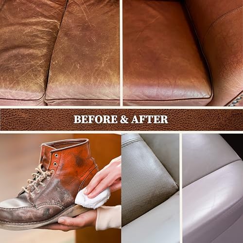 Leather Cleaner and Conditioner Kit by Lexol for Furniture Car Interiors Shoes Handbags, leather cleaner and conditioner two-step system with 2 sponges, 8 oz each