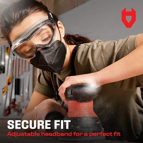 NoCry Clear Anti-Fog Safety Goggles for Lab and Work, ANSI Z87, Adjustable
