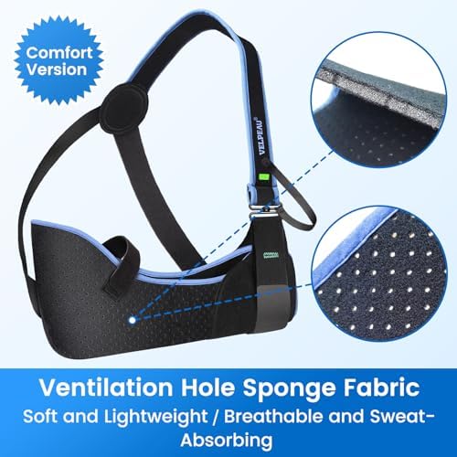 Velpeau Medical Arm Sling Shoulder Immobilizer for Women and Men, Black L