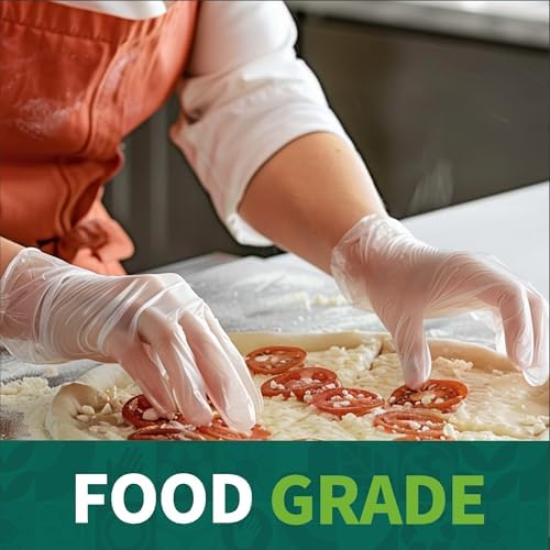 Supmedic Vinyl Disposable Exam Gloves, Clear 4Mil Powder-Free Latex-Free Medical Food-Safe Cooking Cleaning Glove 100&1000 Ct