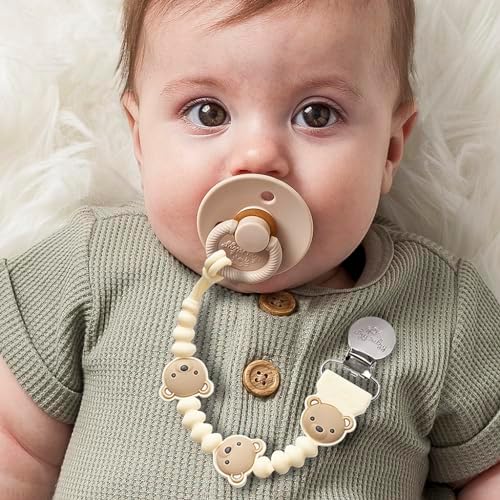 Itzy Ritzy Silicone Pacifier Clip, Baby Pacifier Holder Clip (Baby Bear)