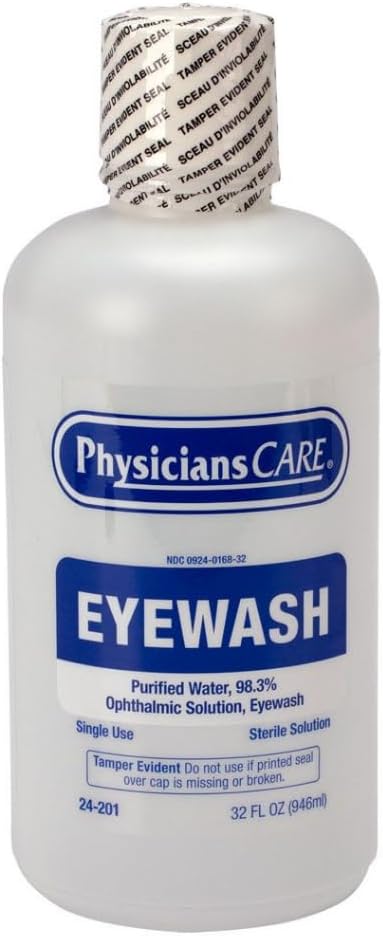 PhysiciansCare Eye Wash Solution, Sterile Isotonic Buffered Solution for Flushing & Irrigating Eyes, 32-oz Bottle