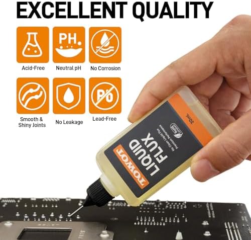 TOWOT Liquid Solder Flux, 30ml No-Clean RMA Rosin Flux with Precision Dropper, Lead-Free Soldering Flux for Electronics, PCB Repair, Circuit Boards and DIY Projects