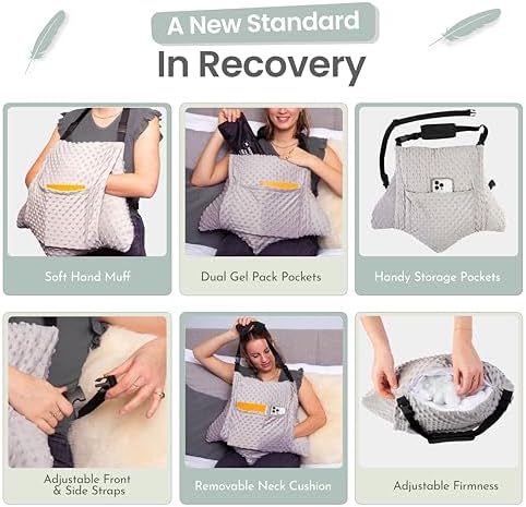 MOYOAMA 2 Pcs Hysterectomy Pillow Set - Incl 1 Gel Pack for Soothing Relief - Hysterectomy Recovery Must Haves After C Section,Post Surgery Pillow,Abdominal Surgery Recovery Pillow,Hysterectomy Gifts