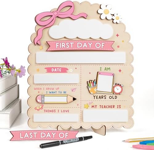 My First Day of School Sign, First and Last Day of School Board (Pink)