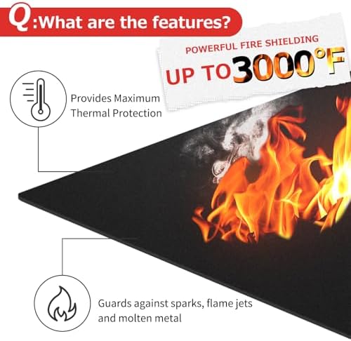 Welding Blanket Fireproof – Matace Carbon Felt Soldering Mat & Pad, 5mm Flame Retardant Fabric, Heat Shield for Brazing, Stove Wick, Automotive Repair, HVAC Plumbing - 12x14 Inch, 2 Pack, Black