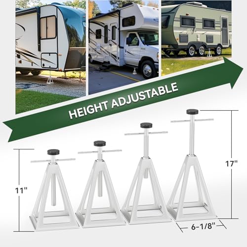 RVGUARD RV Stack Jacks 4 Pack, 6000 Lbs Aluminum Stabilizer Jacks