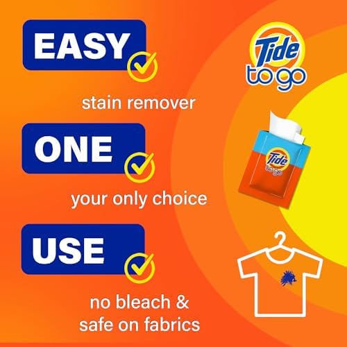 Tide To Go Stain Remover Wipes for Clothes, Instant Laundry Travel Stain & Spot Remover, 3 Pack, (30 Wipes Total)