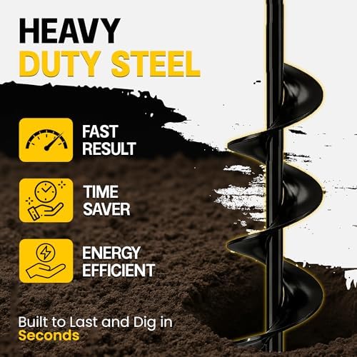 Garden Auger Drill Bit for Planting 1.6" x 16.5" -3/8" Hex Drive Compatible
