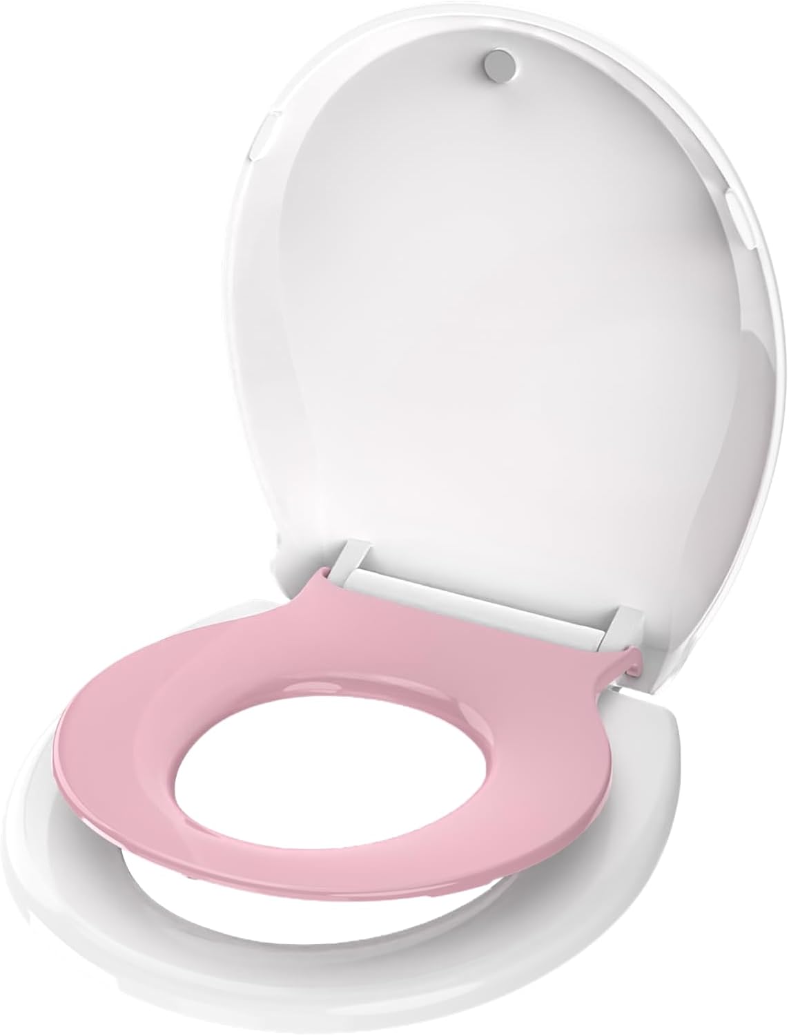 Aünsffer Toilet Seat Round Soft Close16.5'', Toilet Lid Slow Close Quiet No Slam, Easy Installation & Release，Safe PP Material Easy Clean, Comfortable Ergonomic Design, 2 Years Support, White Plastic
