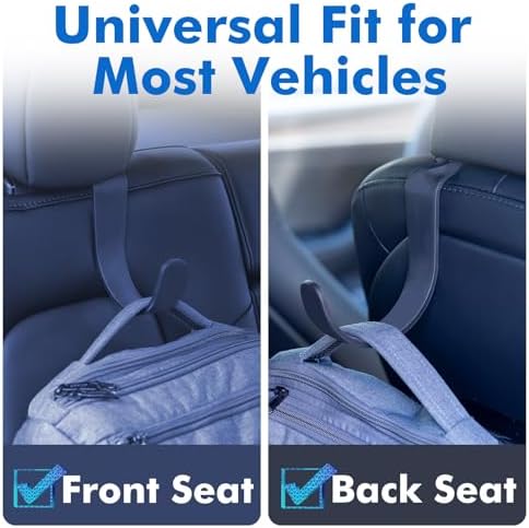 Travel Depot XL Hard Hat Holder for Truck, Heavy-Duty Headrest Hooks, Seat Back Organizer for Hard Hats, Bags & Gear, Universal Truck & Car Headrest Organizer, 2-Pack