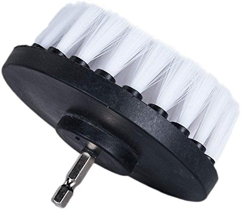 Drill Brush 5 inch Soft Bristle White Quick Change Shaft