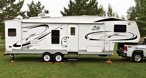 Lynx Levelers 11 Pack Including 1 Lynx Cap Level Top for RV/Trailer/Motorhome/Vanlife Interlocking Leveling Blocks with Storage Bag for Most Leveling and Stabilizing Functions. 00015, Made in USA.