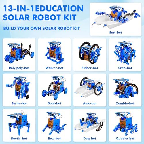 STEM 13-in-1 Education Solar Power Robots Toys for Boys Age 8+ , Educational Toy DIY Science Kits for Kids, Building Experiment Robotics Set Birthday Gifts for 8+ years old boys and girls .