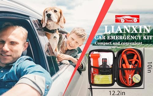 LIANXIN Car Roadside Emergency Kit,with Jumper Cables Car Safety Kits