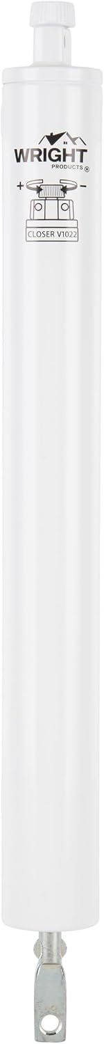 Wright Products Standard Duty Pneumatic Screen & Storm Door Closer – Adjustable Closing Speed, Quiet Operation, Easy Installation (Transitional, White)