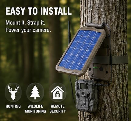 Stealth CAM Sol-Pak Solar Battery Pack, 12V Solar Power Panel, Compatible