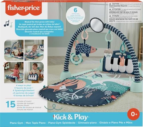 Fisher-Price Kick & Play Piano Gym, Navy Fawn