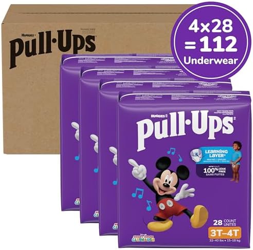 Pull-Ups Boys' Potty Training Pants, Size 3T-4T, 112 Count
