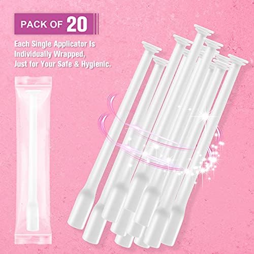 Nieteyrue Disposable Suppository Applicators Individually Wrapped Hygienic Fit to Size 00 Cap-sules and Many Shapes of Suppositories, Tablets Feminine Care Applicators from (20 Counts)