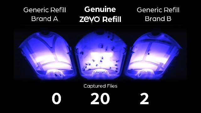 Zevo Flying Insect Trap Refill Cartridges for Fruit Flies & Gnats, 4 Count