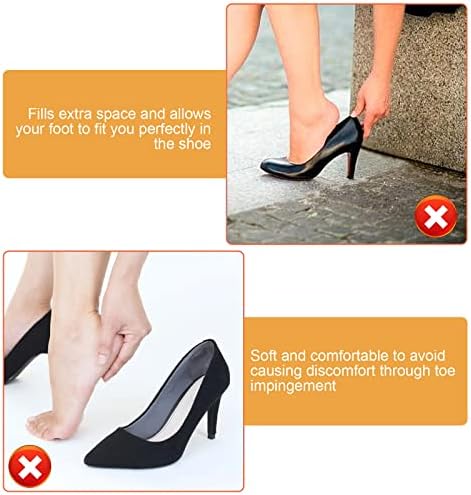 WLLHYF 2 Pairs Soft Sponge Adjustable Shoe Filler， Big Toe Plug Foot Brace Shoe Pads Unisex Shoe Too Big Inserts for High Heel Women Reusable Make Big Shoes Fit