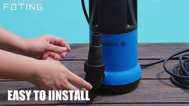 FOTING 1HP Sump Pump 4600GPH Clean/Dirty Submersible Water Pump