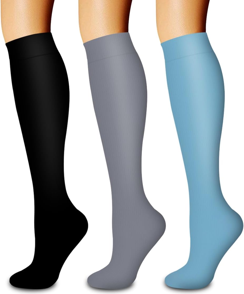 3 Pack Medical Compression Sock-Compression Sock For Women and Men Circulation -Best for Running,Nursing,Athletic Sports