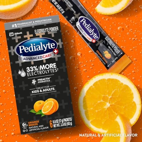 Pedialyte AdvancedCare Plus Electrolyte Powder Packets, Orange Breeze