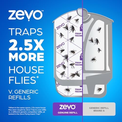 Zevo Flying Insect Trap Refill Cartridges for Fruit Flies & Gnats, 4 Count