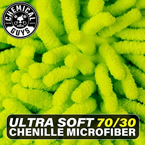 Chemical Guys, Chenille Microfiber Wash Mitt for Cars, Lime Green, Single