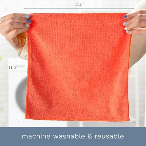 S&T INC. Microfiber Cleaning Cloth, 50 Pack, 11.5" x 11.5"