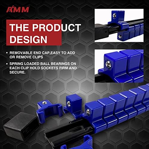 AMM 9PCS Socket organizer, 1/4" 3/8" 1/2" Drive Heavy duty socket holder