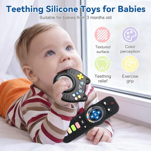 Baby Rattles Teething Toys for Babies 3-6 Months - Remote Design.