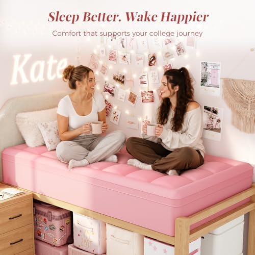 ELEMUSE Twin XL Dorm Room Essentials 3 Inch Memory Foam Mattress Topper