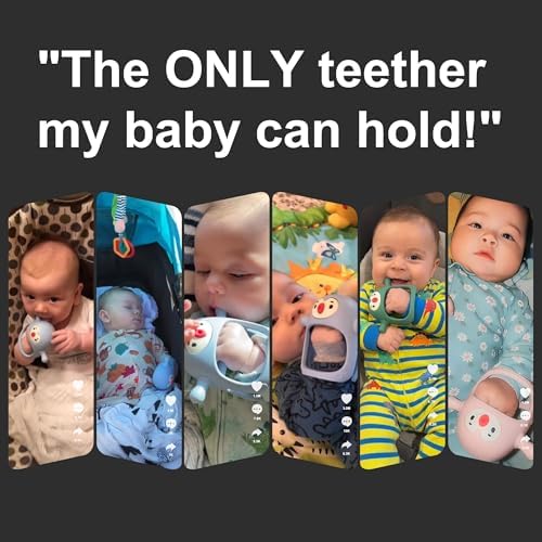 Smily Mia Baby Teething Toys for 0-6Months, Penguin Teethers for Babies 3-6Months | Hand Teether for 0-6M |Teething Mittens for Teething Relief, Baby Pacifier |New Born Essentials, 2Pack