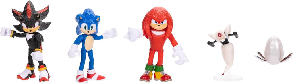 Sonic The Hedgehog 3 Movie Action Figures 2.5-Inch Movie Collector Toy Figure Multi-Pack Includes Knuckles Shadow Buzz Bomber & Drone- Officially Licensed Toys
