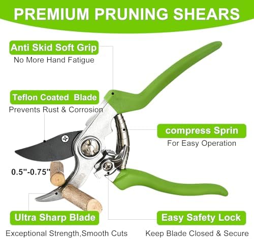2Pcs Garden Shears Set, High Carbon Steel Pruning Loppers