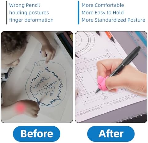 Grips for Pencil for Kids Handwriting, 8 Pcs Pen Grips, Ergonomic Pencil Grippers Holder for Kids, Writing Posture Correction with Cushion for Toddlers, Adults, Preschooler, Special Education Supplies