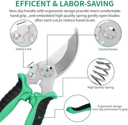 Garden Pruning Shears 3 Pack Gardening Shears Garden Scissors Stainless Steel Plant Flower Scissors Clippers Pruning Shears tijeras de jardinería