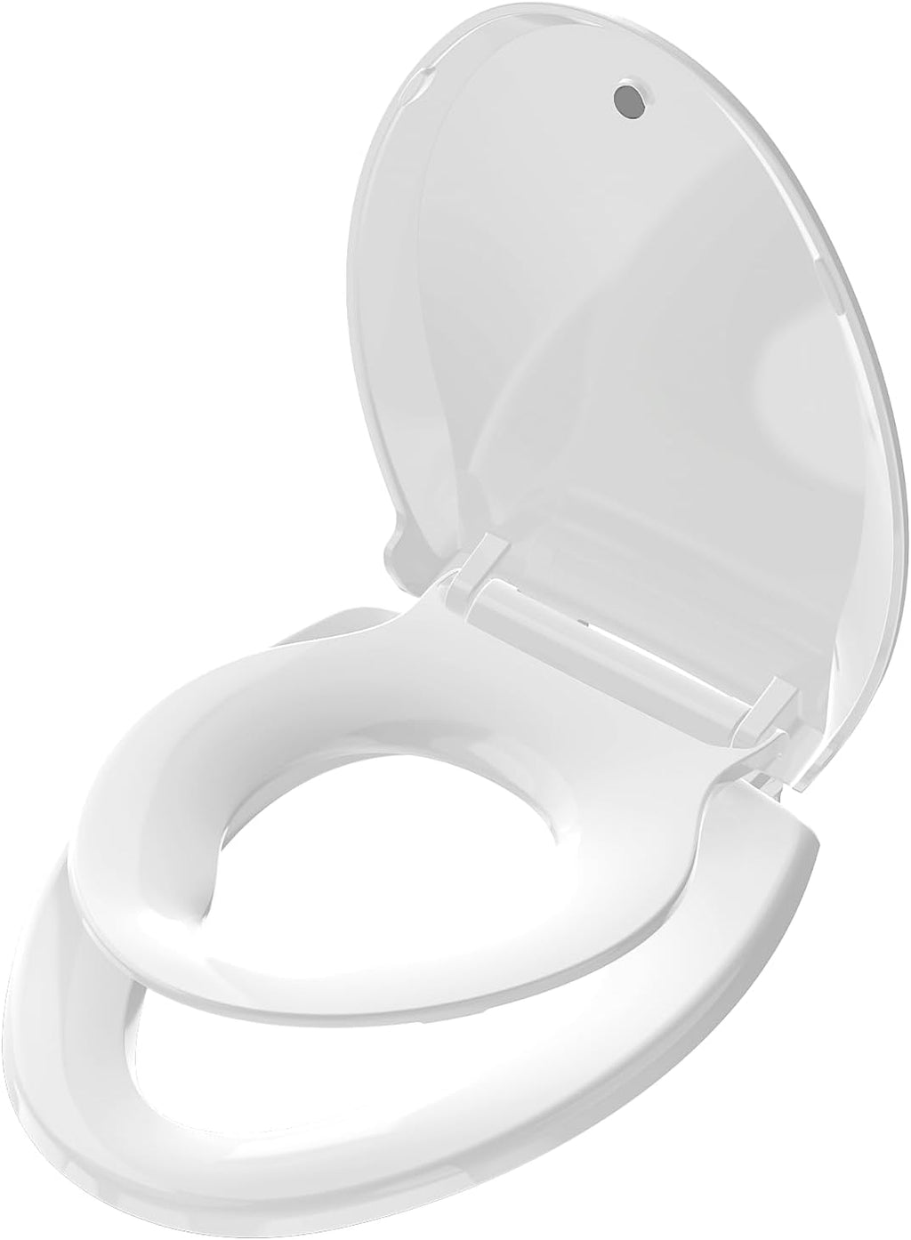 Aünsffer Toilet Seat Round Soft Close16.5'', Toilet Lid Slow Close Quiet No Slam, Easy Installation & Release，Safe PP Material Easy Clean, Comfortable Ergonomic Design, 2 Years Support, White Plastic