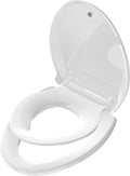 Aünsffer Toilet Seat Round Soft Close16.5'', Toilet Lid Slow Close Quiet No Slam, Easy Installation & Release，Safe PP Material Easy Clean, Comfortable Ergonomic Design, 2 Years Support, White Plastic