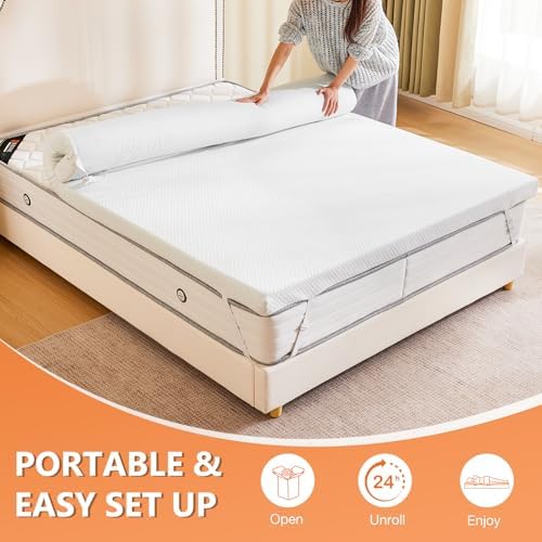 Sweetcrispy Full Mattress Topper, Memory Foam Pad, 3 Inch
