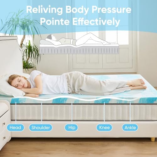 NEWBULIG 3 Inch Full Cooling Gel Memory Foam Mattress Topper