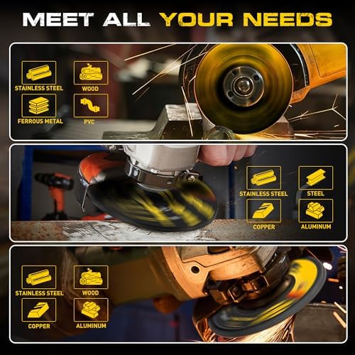 26 Packs Angle Grinder Cutting Flap Grinding Disc Wheel 4 1/2in Inches - 20 Packs 4.5"x1/4"x7/8" Cut off Wheels,3 Packs 4.5"x7/8" 60 Grit Flap Discs, 3 Packs 4.5"x1/25"x7/8" Grinding Wheels