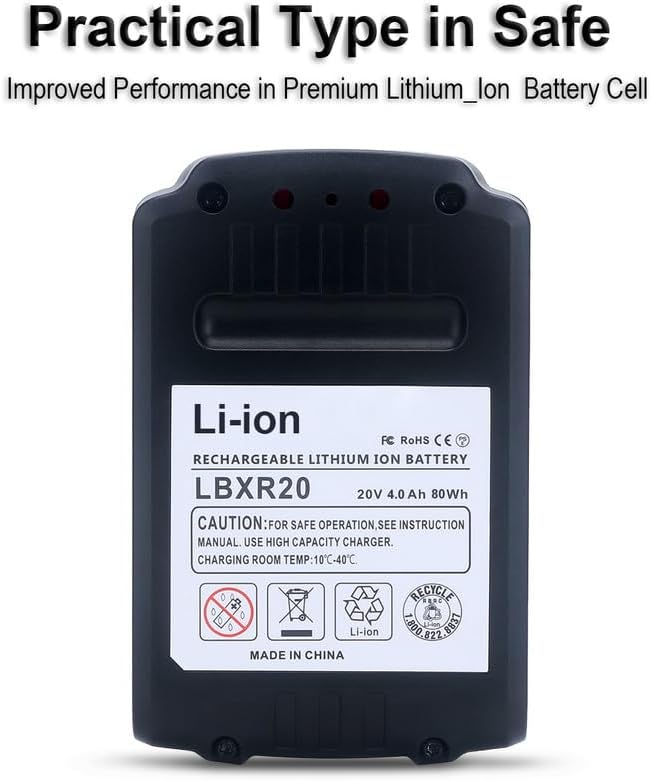 Biswaye LBXR20 20V Lithium Battery Compatible with Black & Decker 20V MAX Lithium Battery LBXR2520 LBXR2020 LBX20 LB2X4020 LB2X3020 and LCC221 LST522 LST201 LST220 LST300 20-Volt Max Tools